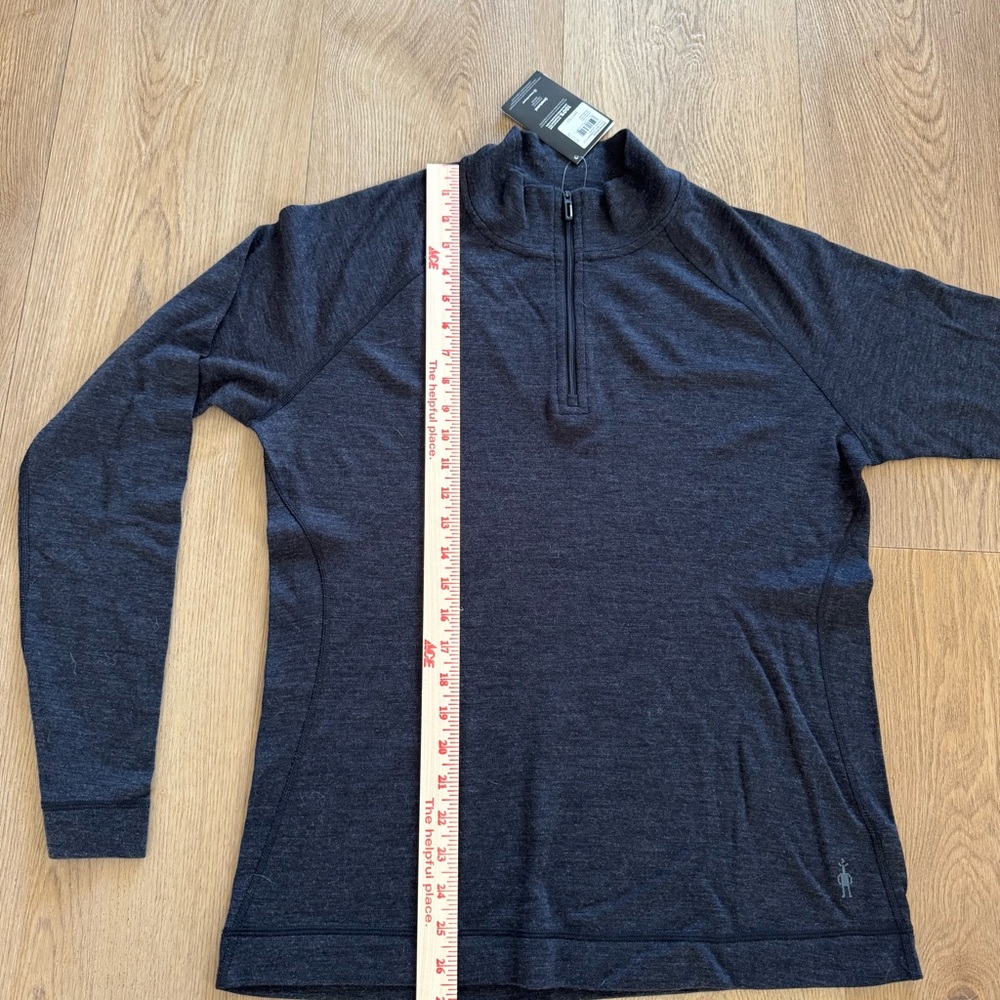 Smartwool NWT Classic Thermal Merino Base Layer 1/4 Zip Charcoal XL